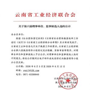 关于第六届理事单位、监事候选人选的公示